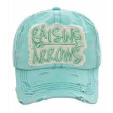 Raising Arrows Embroidered Hombre Mujer Factory Distressed Baseball Cap Mint Hat  eb-70876092